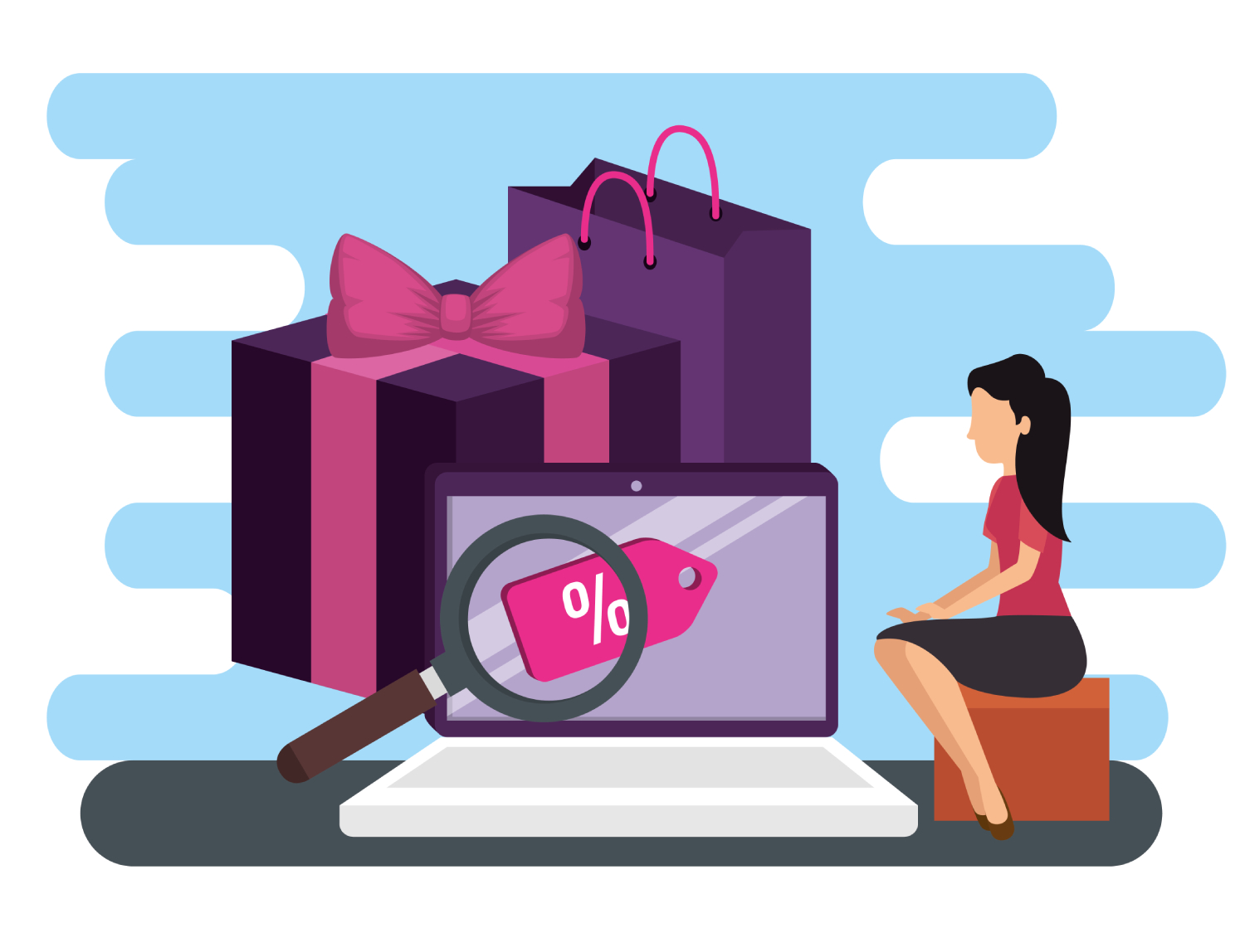 Mulher procurando promoção